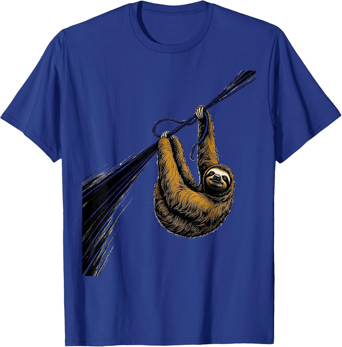 Kite String Sloth Funny Lazy Humor Novelty T-Shirt - Royal Blue