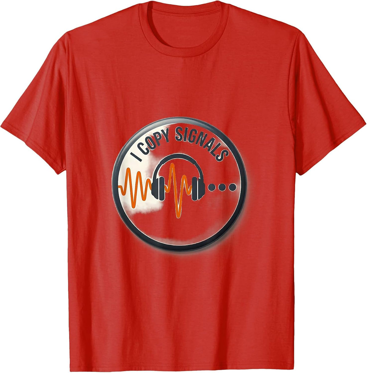 Men's I Copy Signals Minimalist Ham Radio Operator Hobbyist Humor T-Shirt - Red