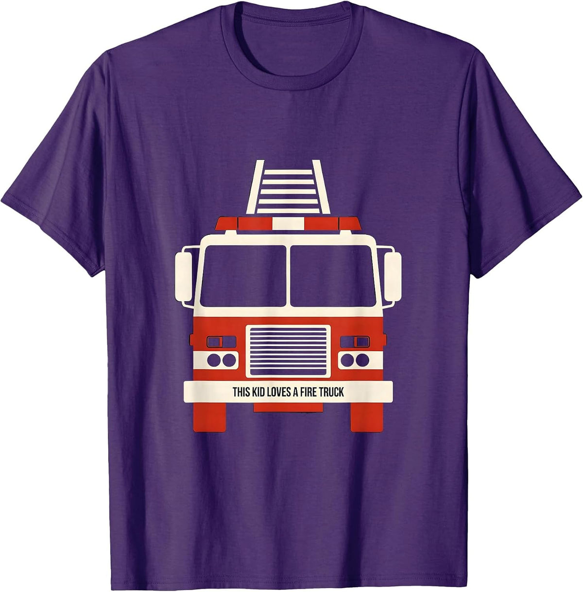 Men's This Kid Loves A Fire Truck Cute Toddler Boy Firefighter T-Shirt - Purple