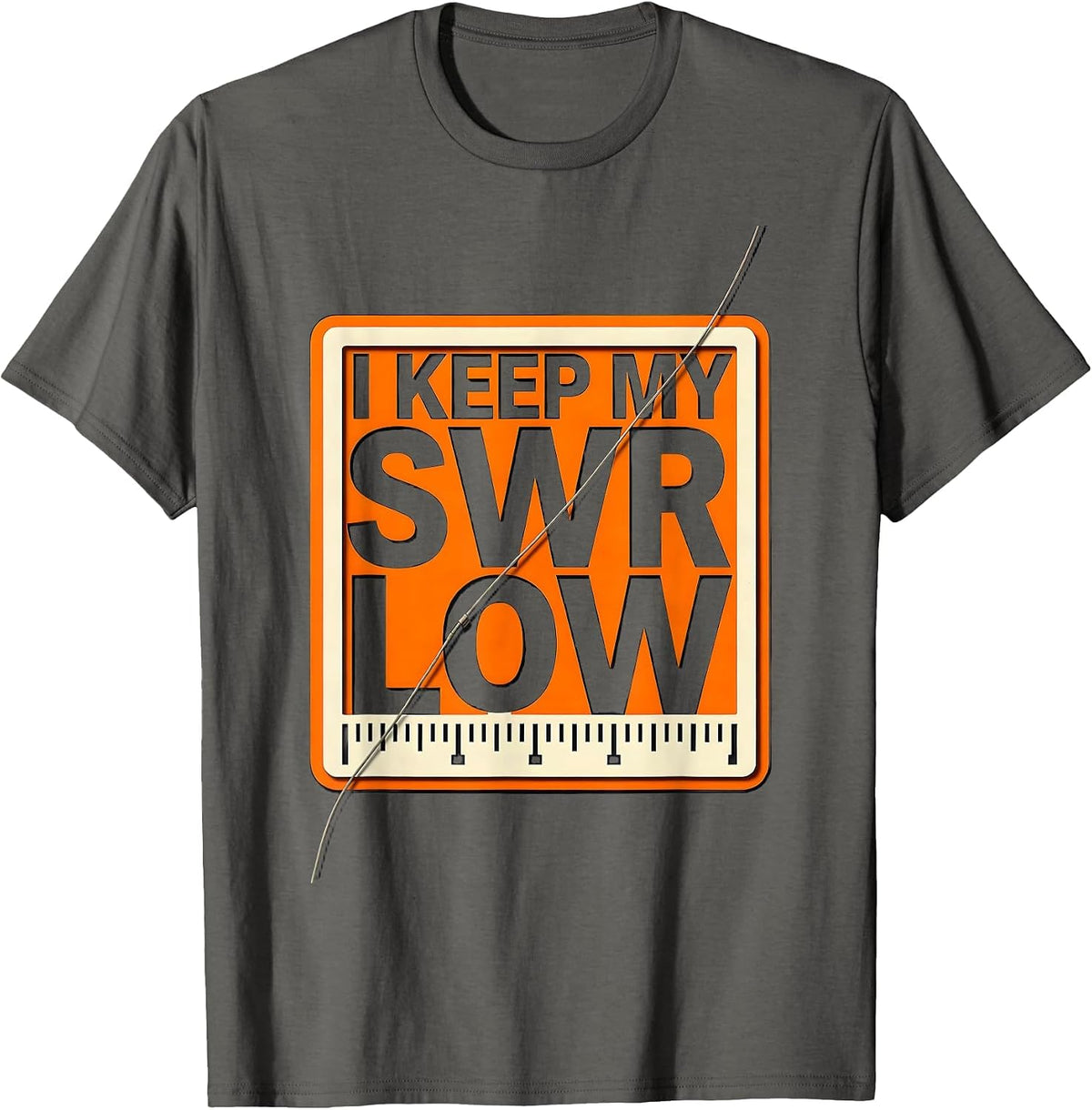 Men's I Keep My SWR Low Funny Ham Radio Operator Humor T-Shirt - Asphalt Grey