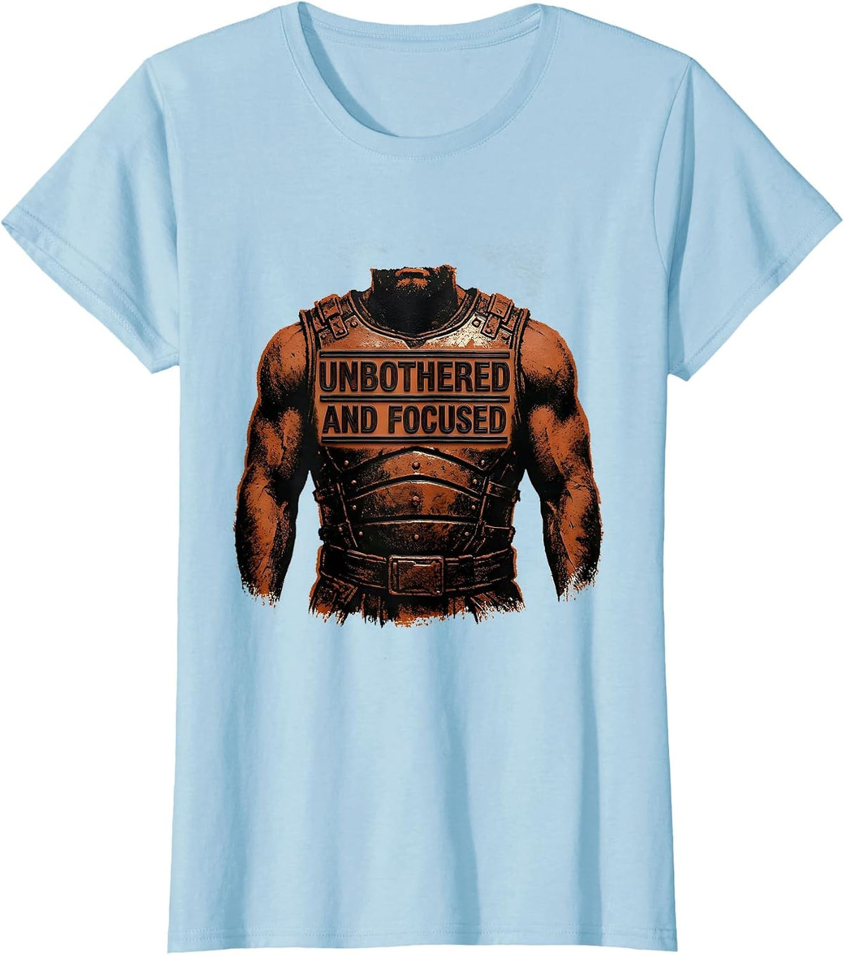 Women's Unbothered and Focused Bold Mindset Design T-Shirt - Baby Blue