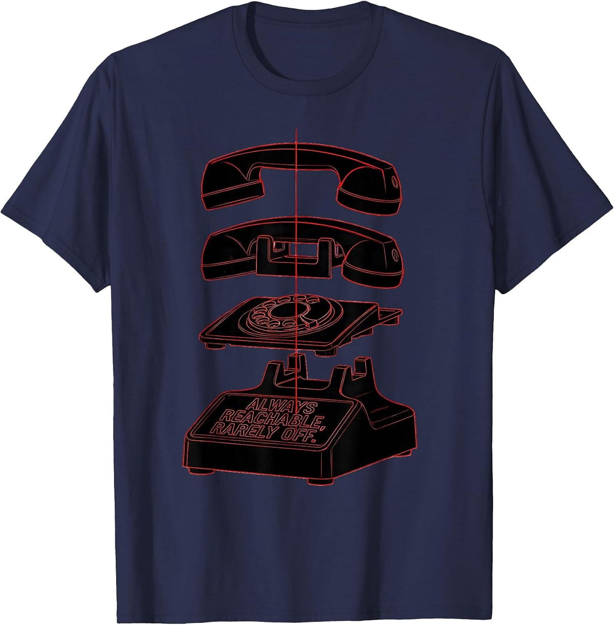 Men's Always Reachable, Rarely Off Funny Realtor Real Estate Agent T-Shirt - Navy Blue