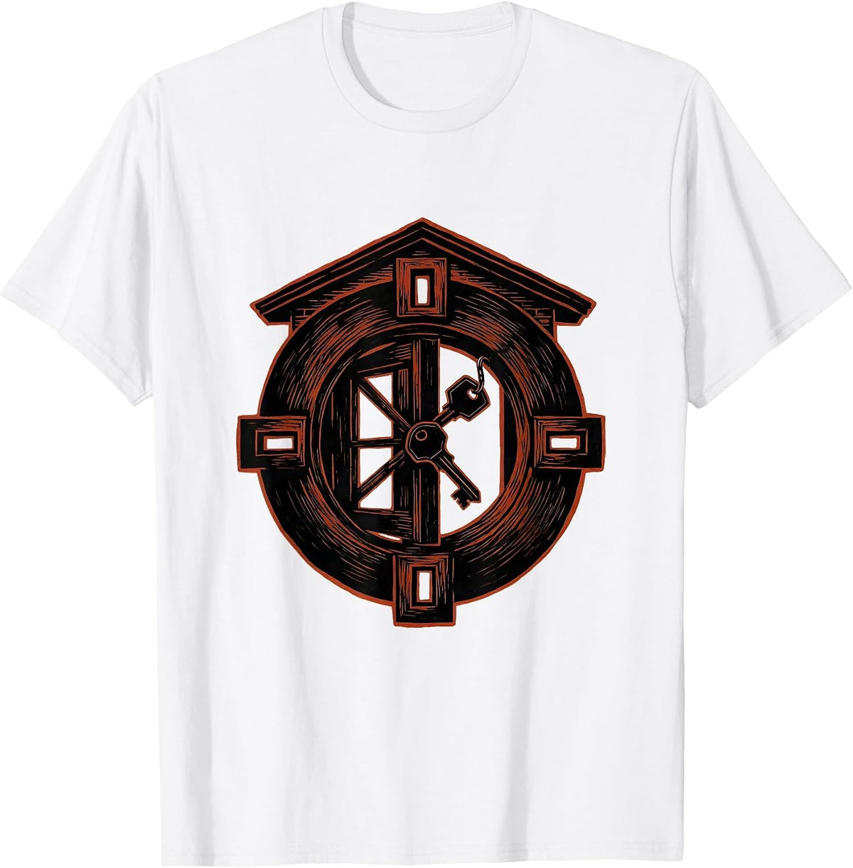 Men's Interlocked Door Realtor Humor Real Estate Agent Gift T-Shirt - White