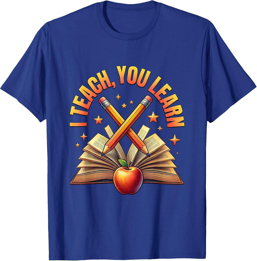 I Teach You Learn 6th Grade Teacher Design T-Shirt - Royal Blue