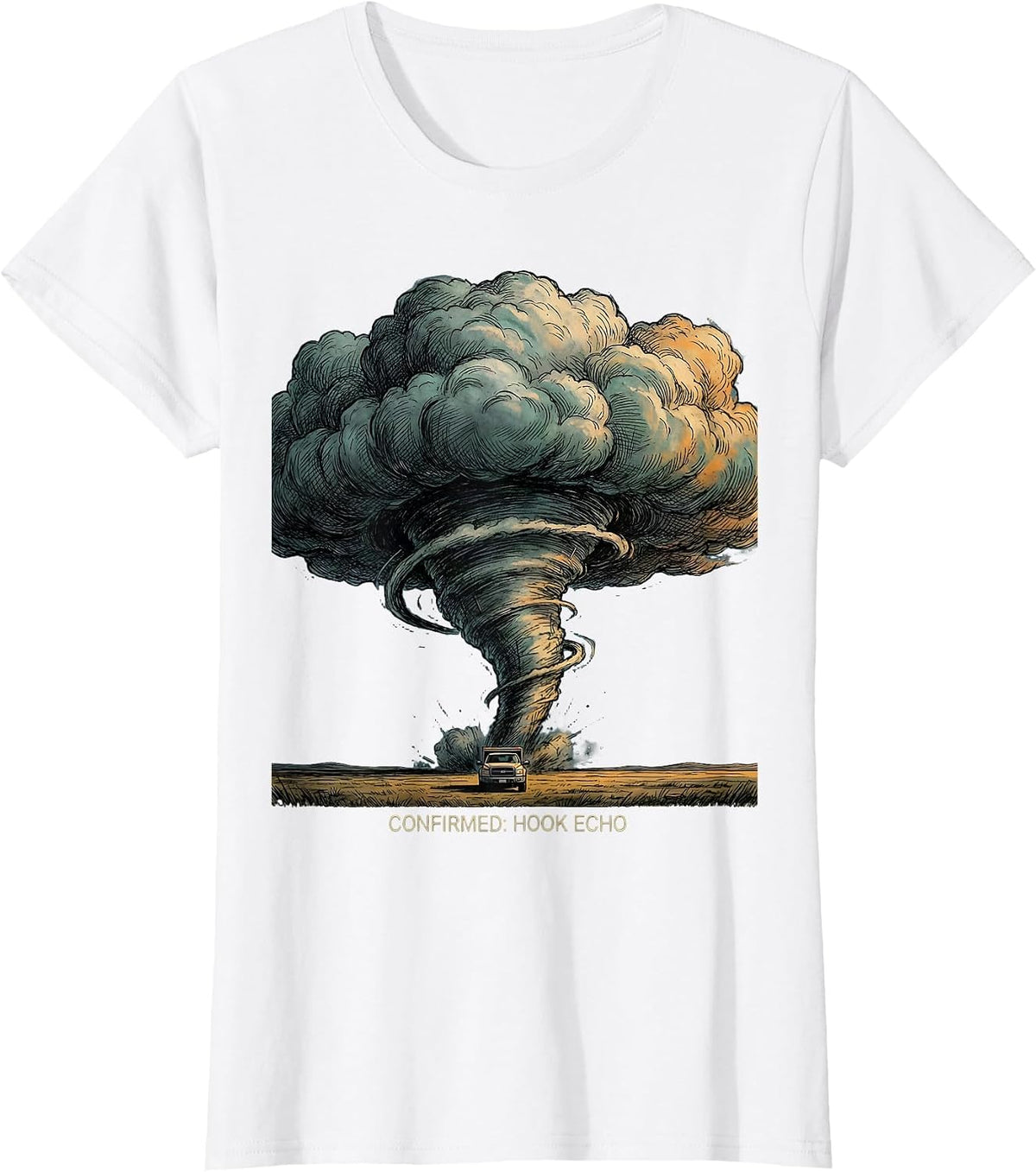 Confirmed Hook Echo Tornado Chaser Meteorology Enthusiast T-Shirt - White