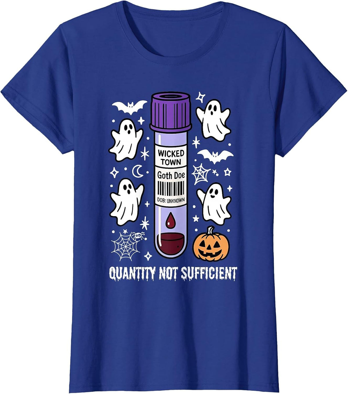 Test Tube Halloween Lab Tech Laboratory Science Phlebotomy T-Shirt - Royal Blue