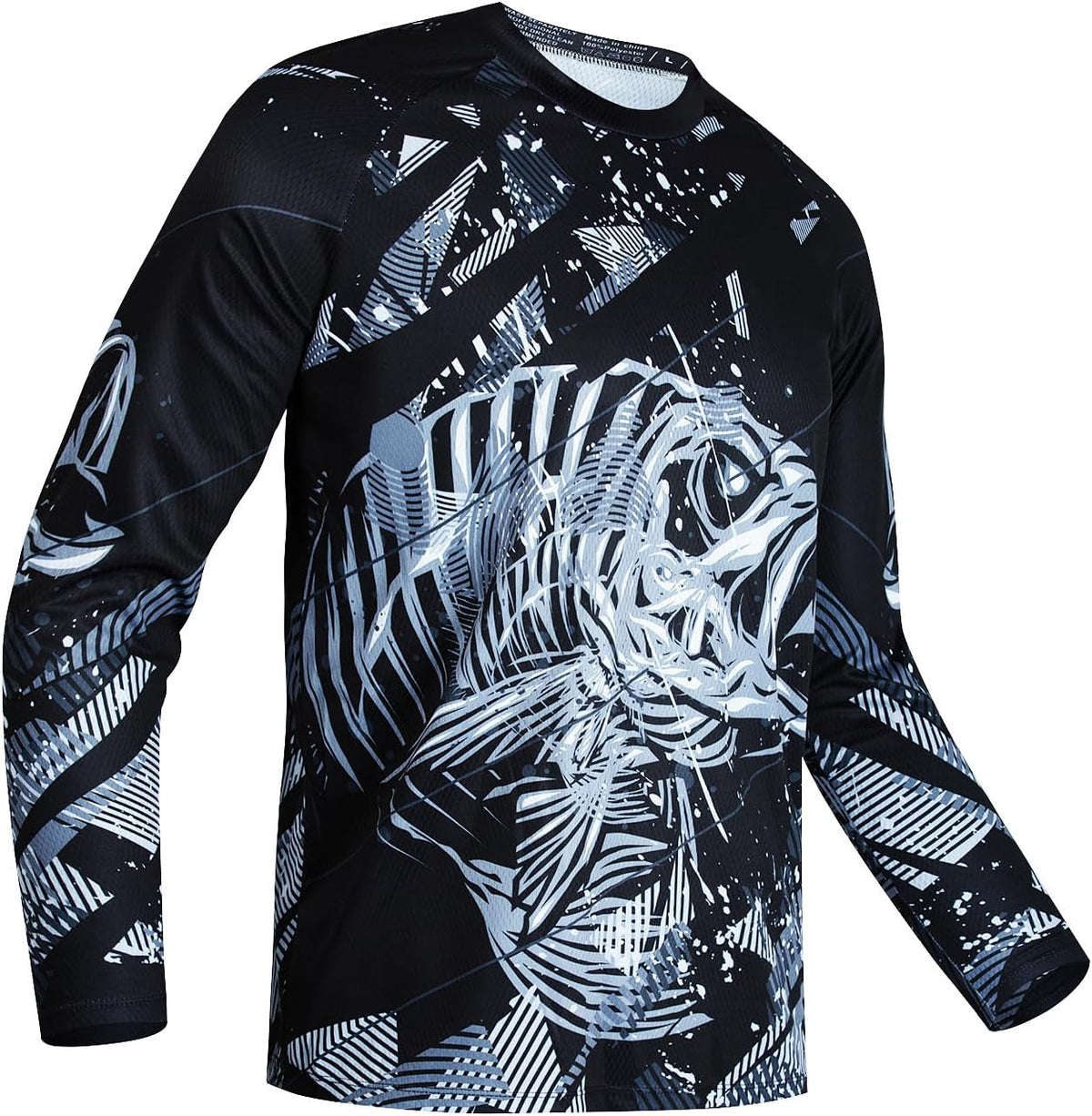 JPOJPO Mens Fishing Shirt Long Sleeve, Fishing Jerseys Fish Tshirts - Breathable, Cooling, Light-Weight - Cd9810