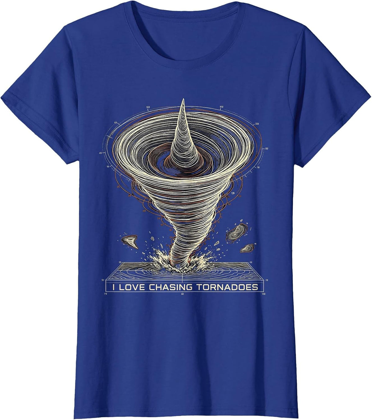 Women's I Love Chasing Tornadoes Funny Storm Chaser Meteorology Gift T-Shirt - Royal Blue