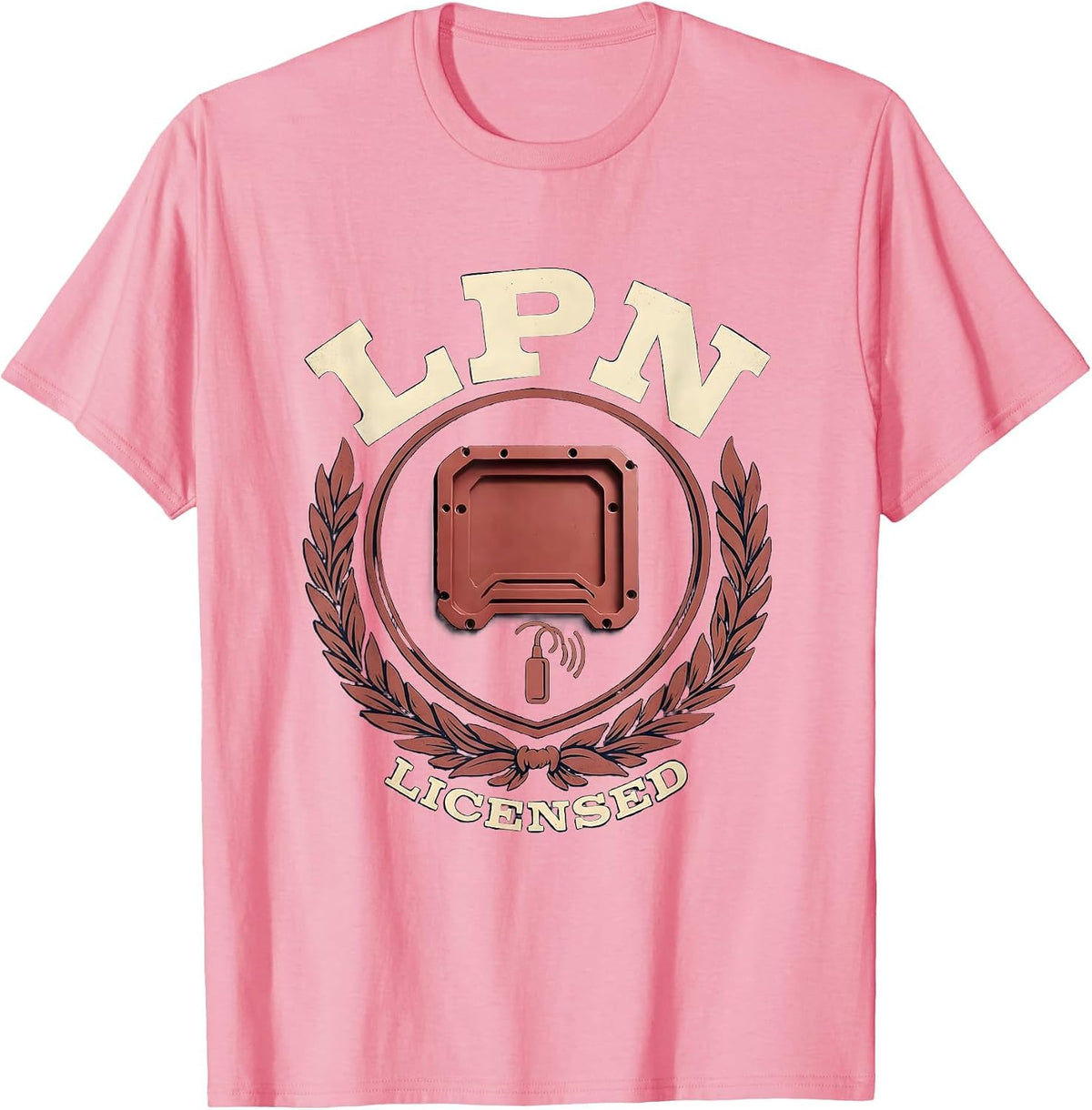 Men's LPN Funny Nurse Humor Appreciation Crew Gift T-Shirt - Pink