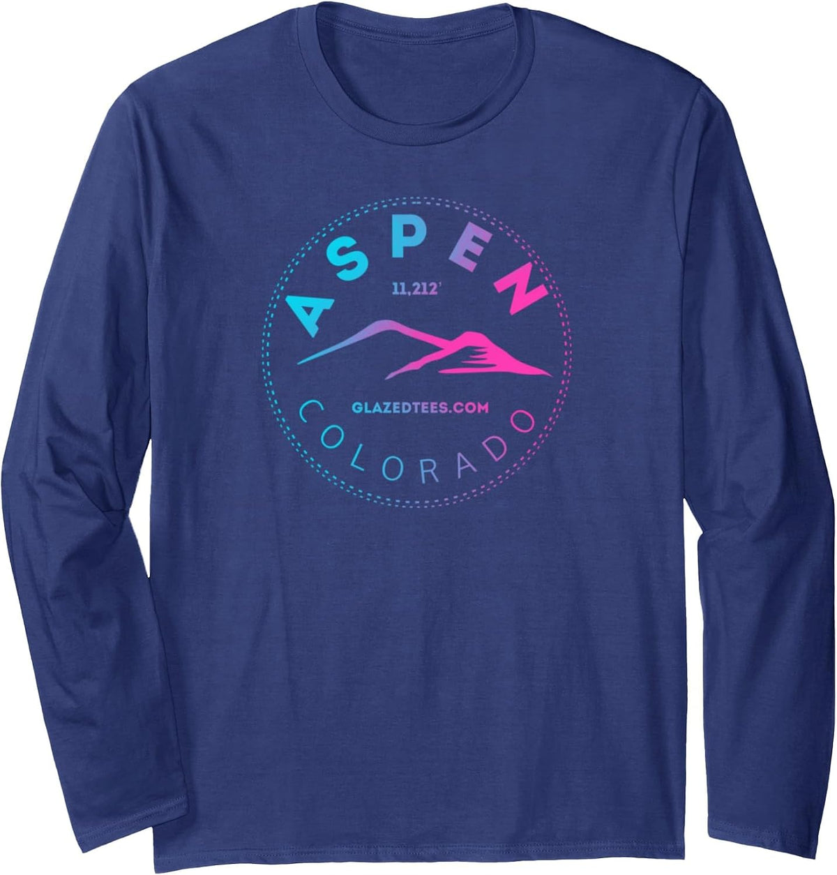 Aspen Colorado - Rocky Mountain Retro Hiking & Camping Long Sleeve T-Shirt - Adult Unisex Navy Blue