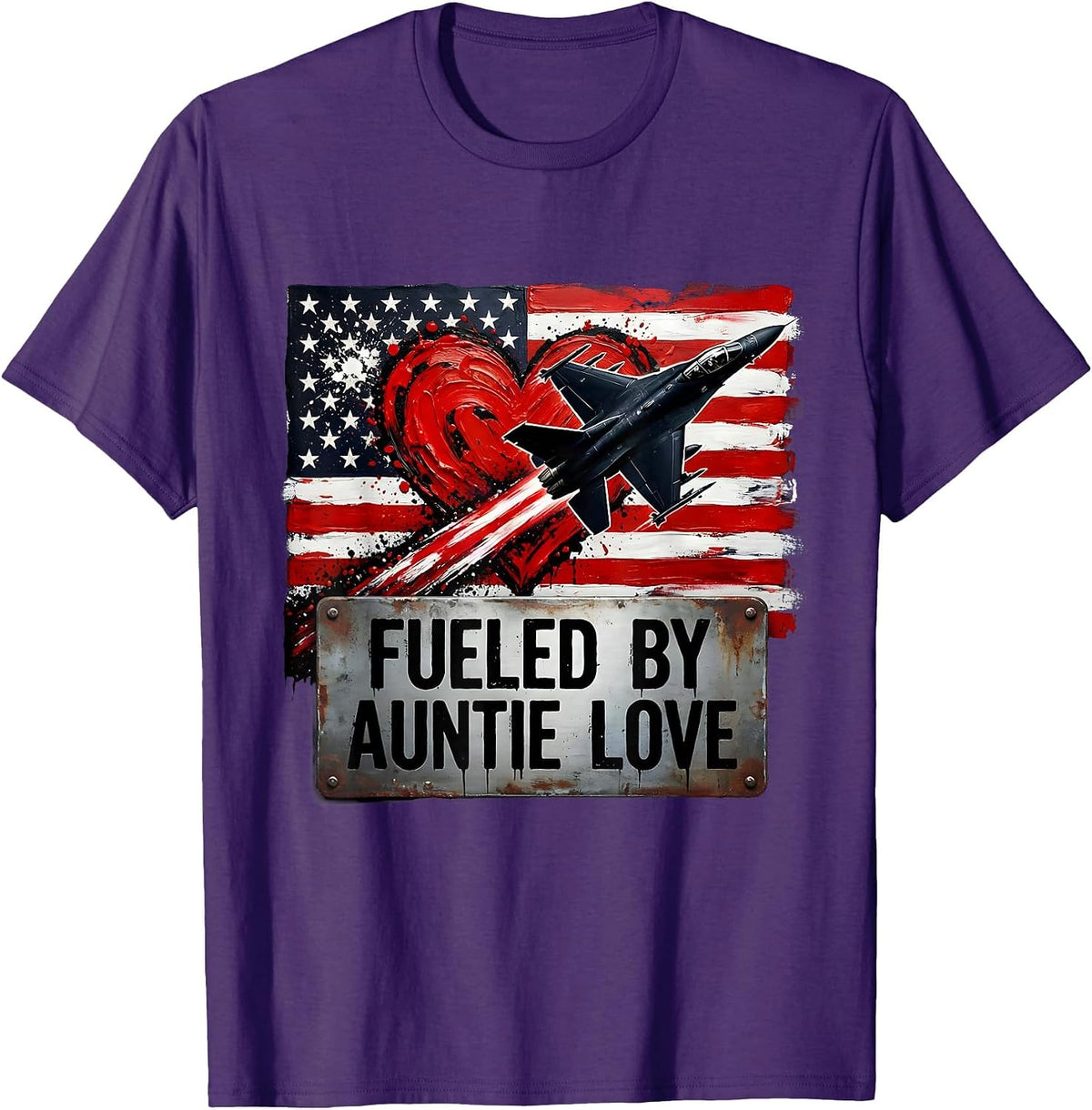 Fueled By Auntie Love Graphic Design T-Shirt, Men, Purple, Medium - As Pictured