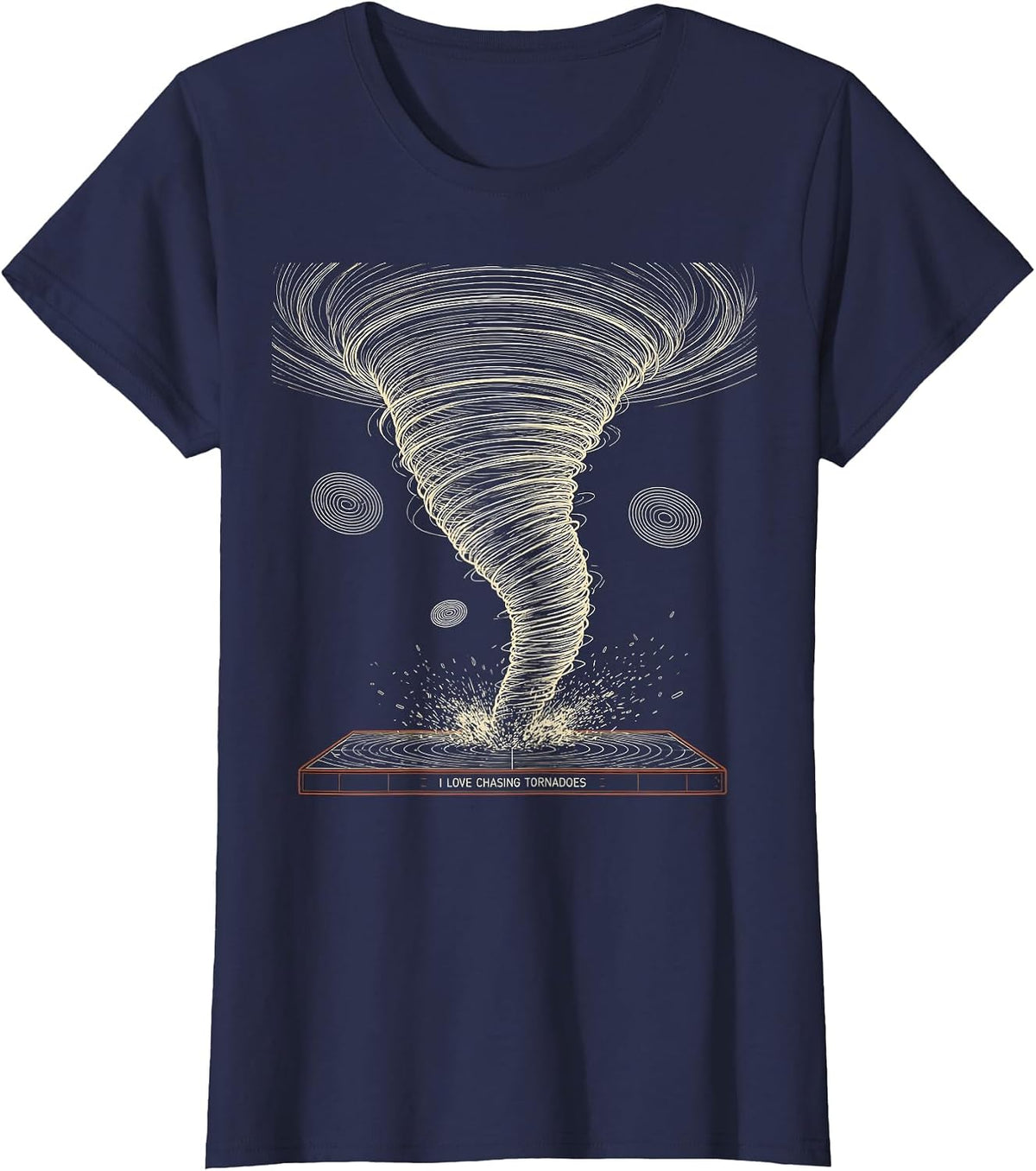 Women's I Love Chasing Tornadoes Funny Storm Chaser Meteorology Gift T-Shirt - Navy Blue