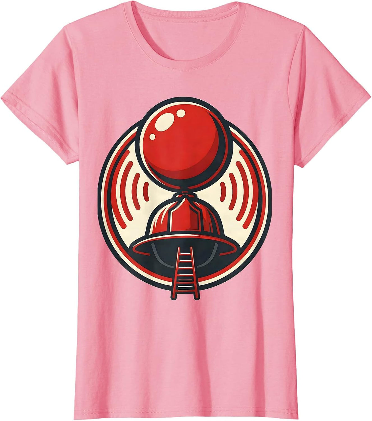 Women's Fire Helmet Badge Humor Firefighter Gift T-Shirt - Pink