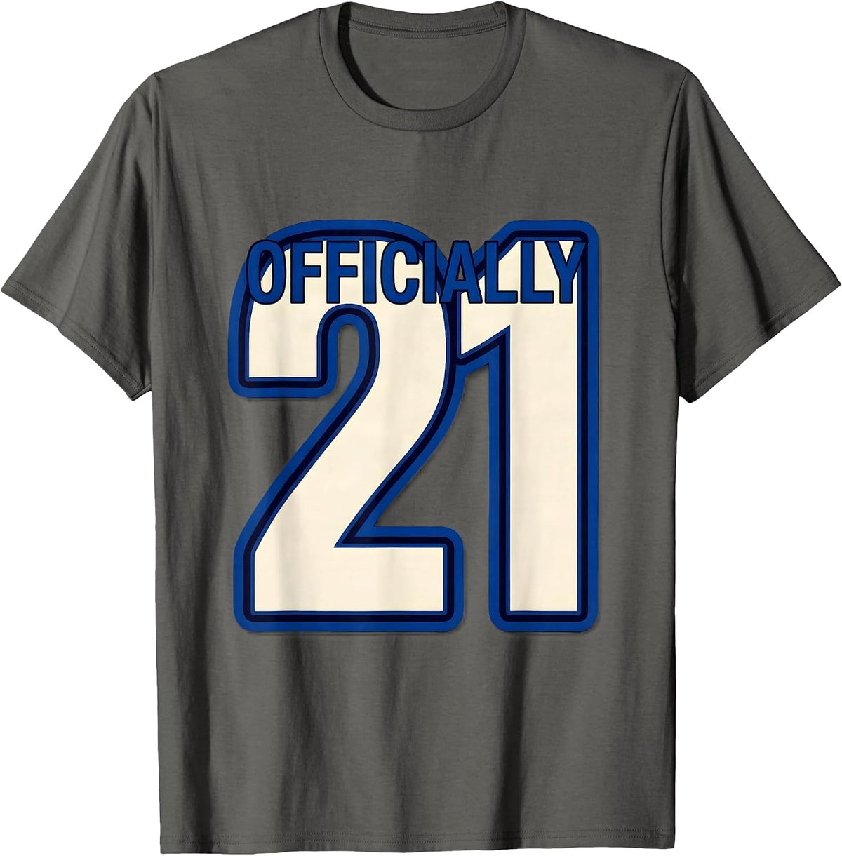 Men's Officially 21 Playful Girly Sweet Teen Milestone Birthday T-Shirt - Asphalt Grey