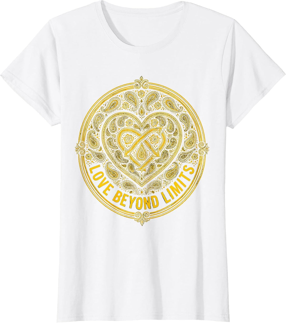 Women's Love Beyond Limits Down Syndrome Awareness Design T-Shirt - White