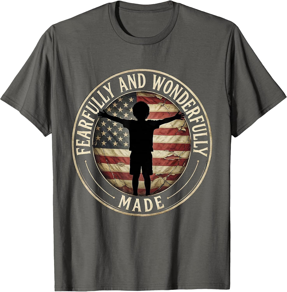 Fearfully and Wonderfully Made Down Syndrome Awareness T-Shirt - Asphalt Grey