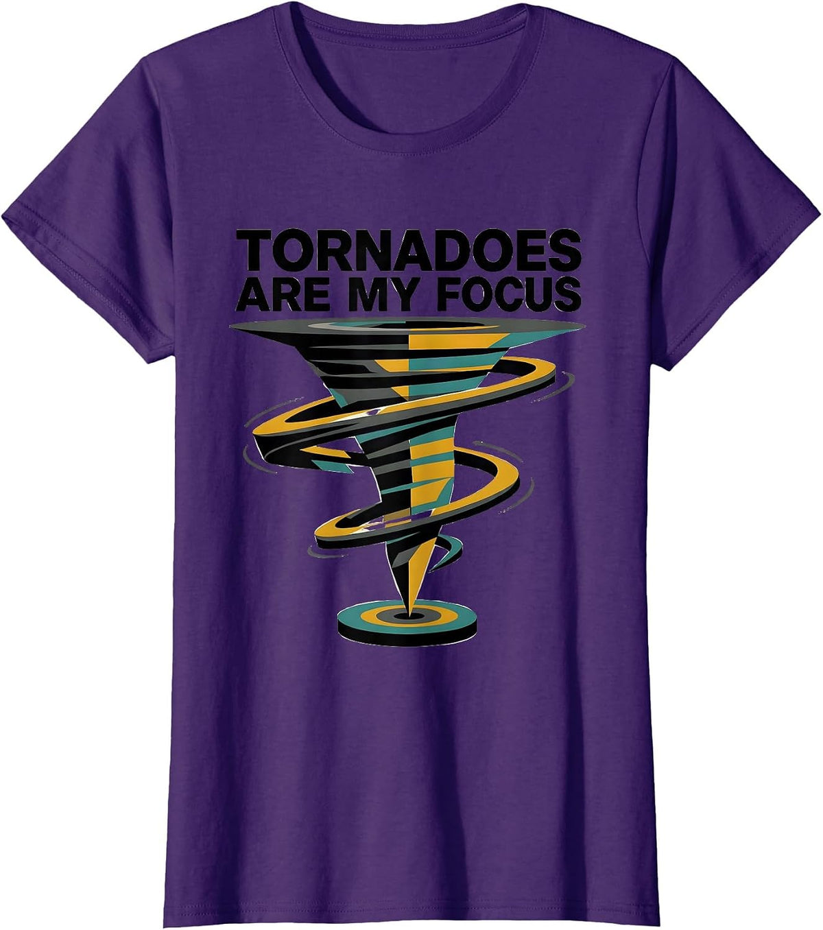 Women's Tornadoes Are My Focus Midcentury Modern Meteorology T-Shirt - Purple