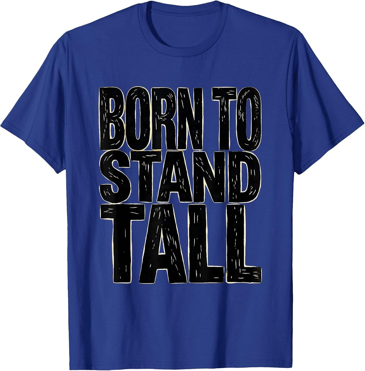 Men's Born to Stand Tall Giraffe Nature Design T-Shirt - Royal Blue
