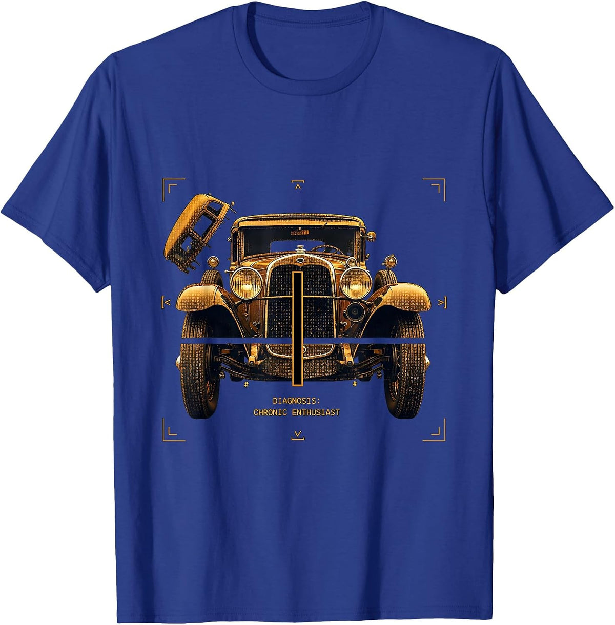 Men's Diagnosis: Chronic Enthusiast Vintage Car Enthusiast Auto T-Shirt - Royal Blue