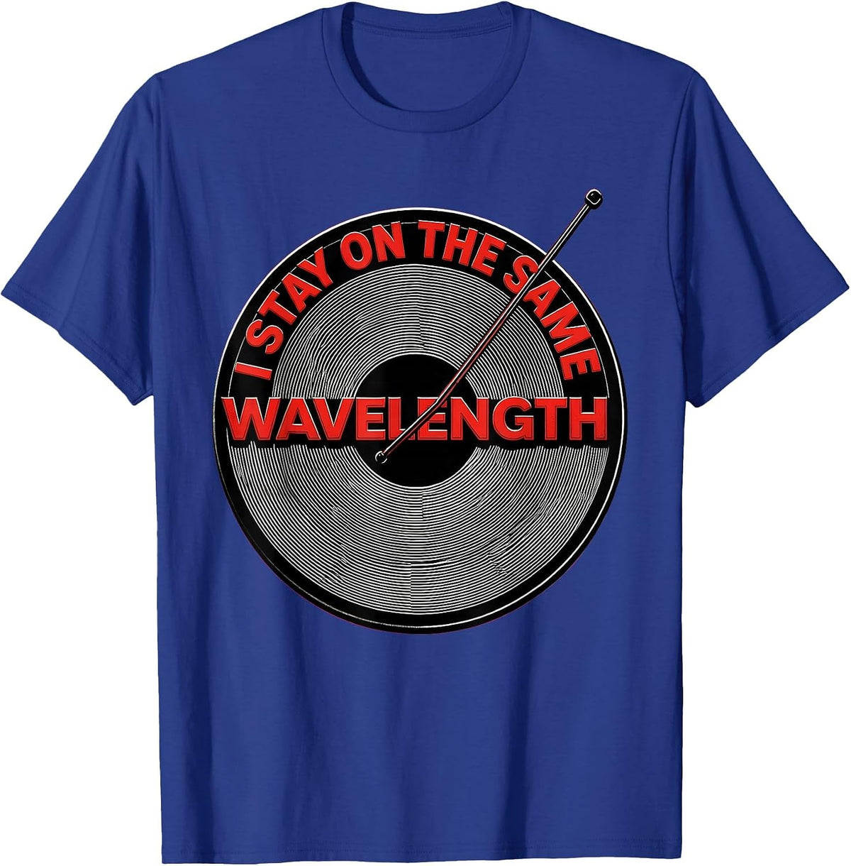 I Stay On The Same Wavelength Op Art Moire Ham Radio T-Shirt - Royal Blue