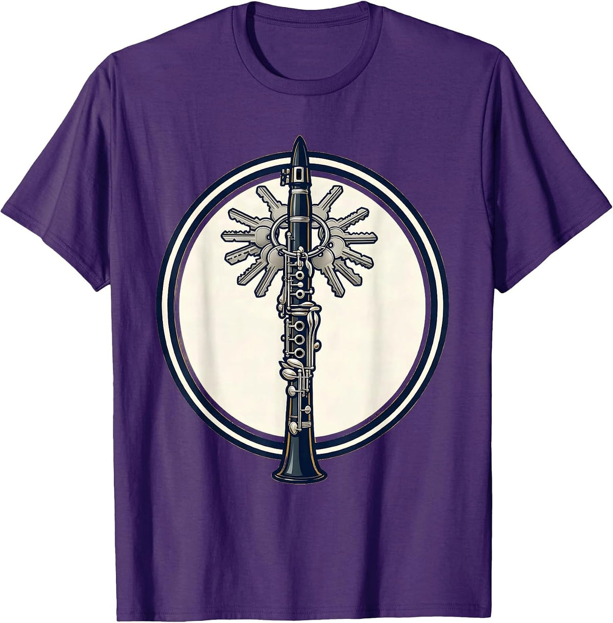 Sealed Clarinet Keys Musician Humor Band Member Gift T-Shirt - Purple