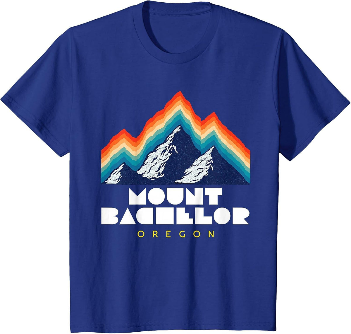 Mount Bachelor, Oregon - USA Ski Resort 1980s Retro T-Shirt - Royal Blue