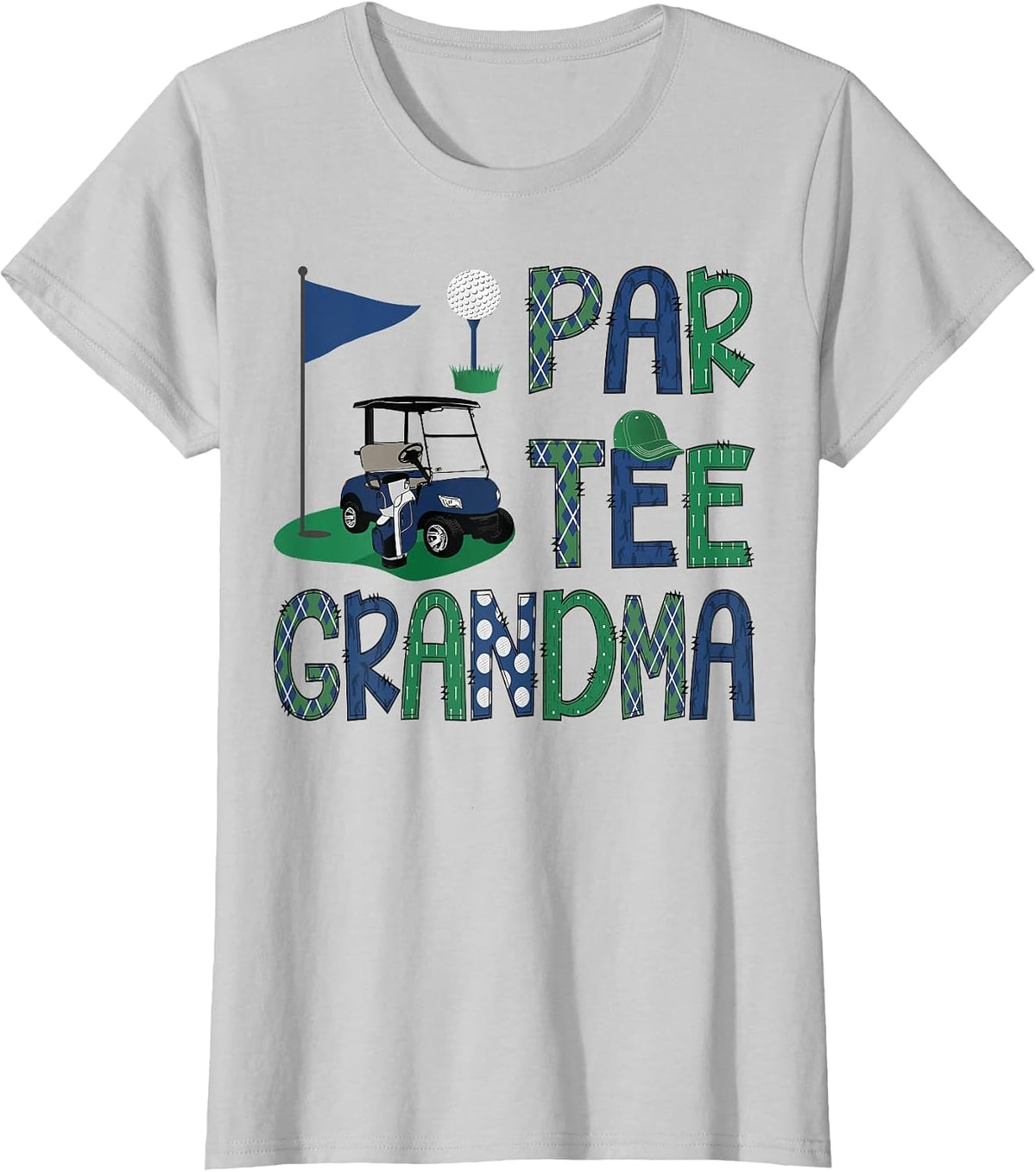 Par-Tee Grandma Golf Lover Birthday Party Family Matching T-Shirt - Silver Grey