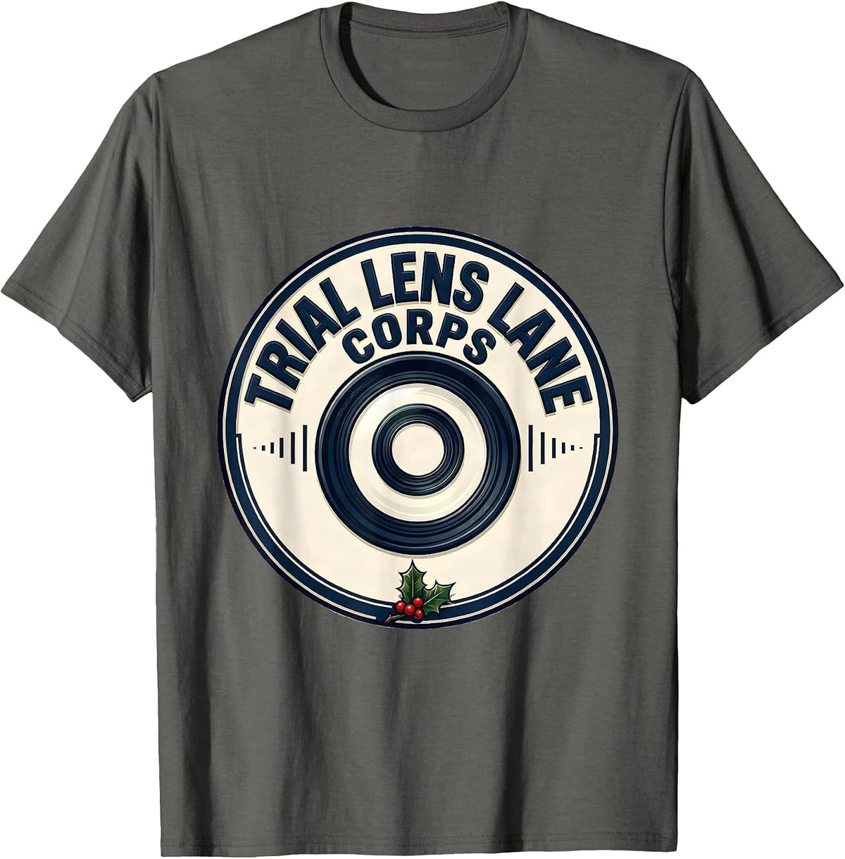 Men's Trial Lens Lane Corps Funny Optometrist Eye Doctor Christmas T-Shirt - Asphalt Grey