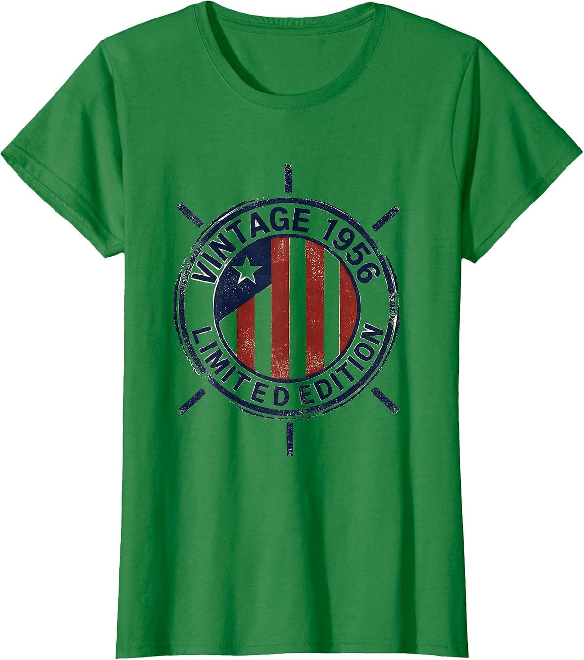 Women's Vintage 1956 Limited Edition Stamp 70th Birthday Gift Men T-Shirt - Kelly Green