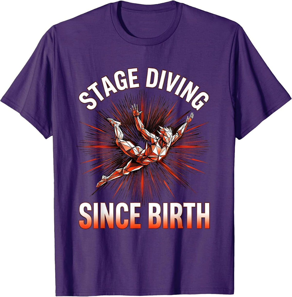 Stage Diving Since Birth Punk Band Design T-Shirt - Purple