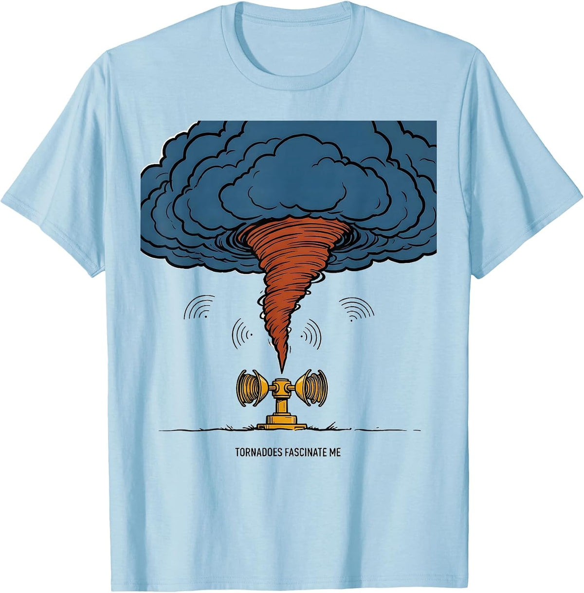 Men's Tornadoes Fascinate Me Funny Storm Chaser Meteorology Humor T-Shirt - Baby Blue