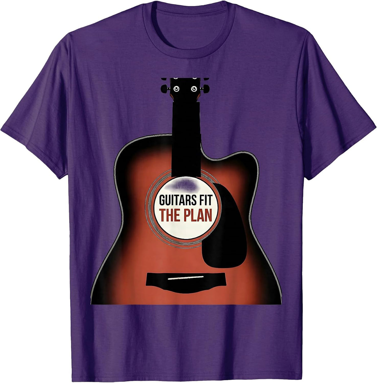 Guitars Fit The Plan Funny Guitarist Rock Music Enthusiast T-Shirt - Purple