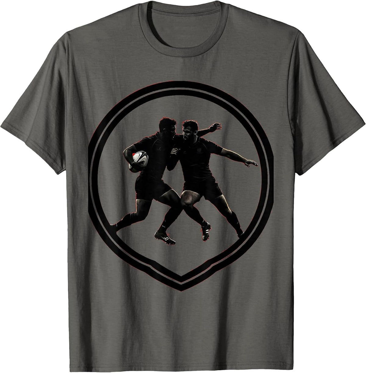 Rugby Collision Impact Graphic Tee T-Shirt - Asphalt Grey