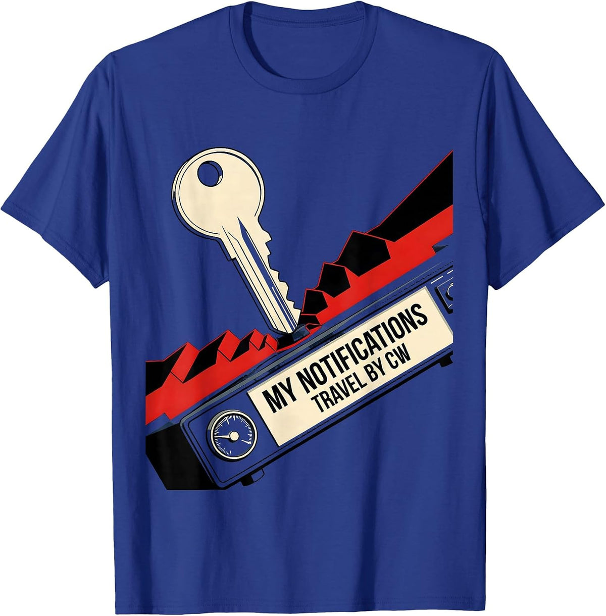 My Notifications Travel By CW Funny Ham Radio Operator T-Shirt - Royal Blue
