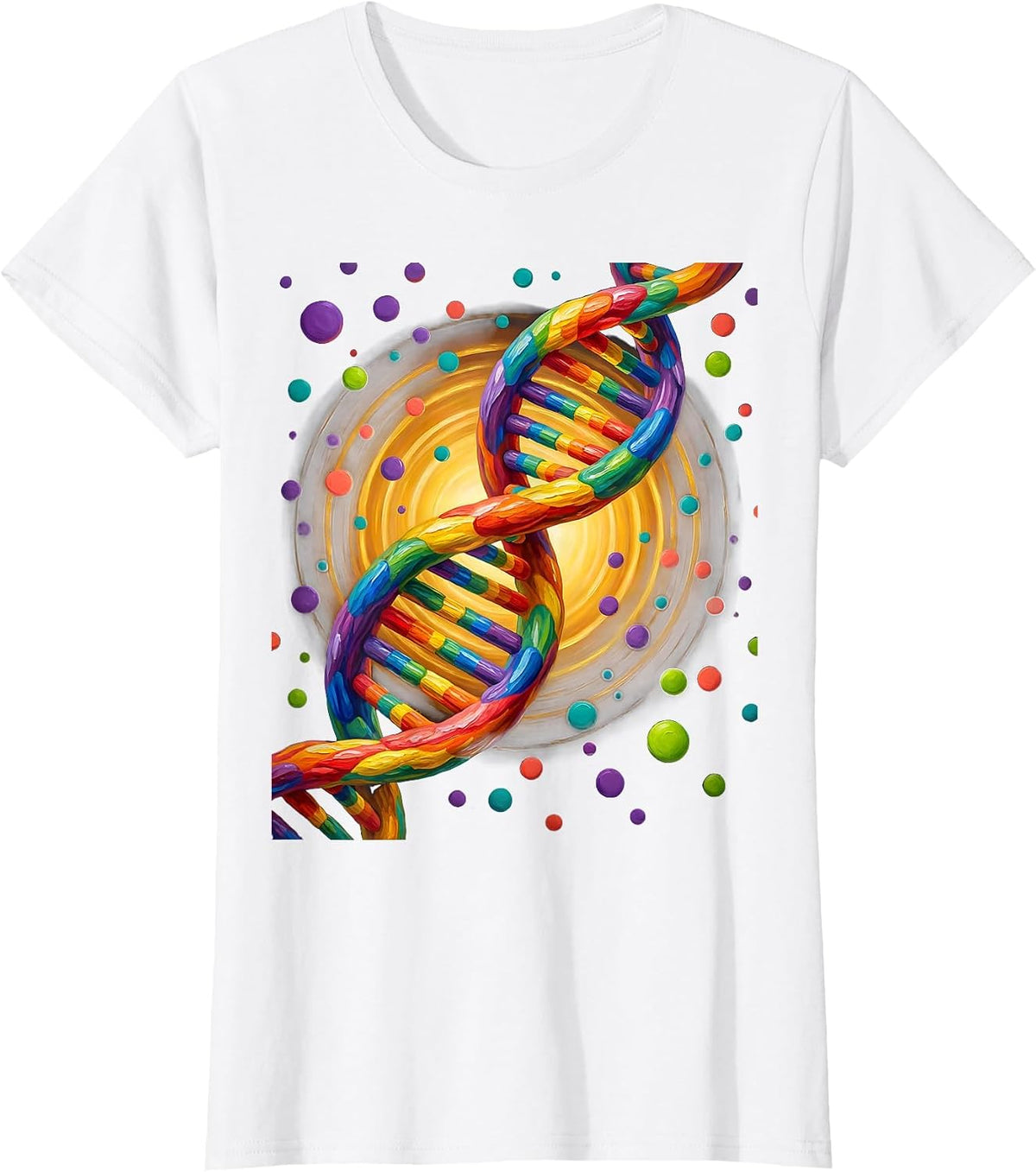 Women's Down Syndrome Awareness Glowing Chromosome Art T-Shirt - White