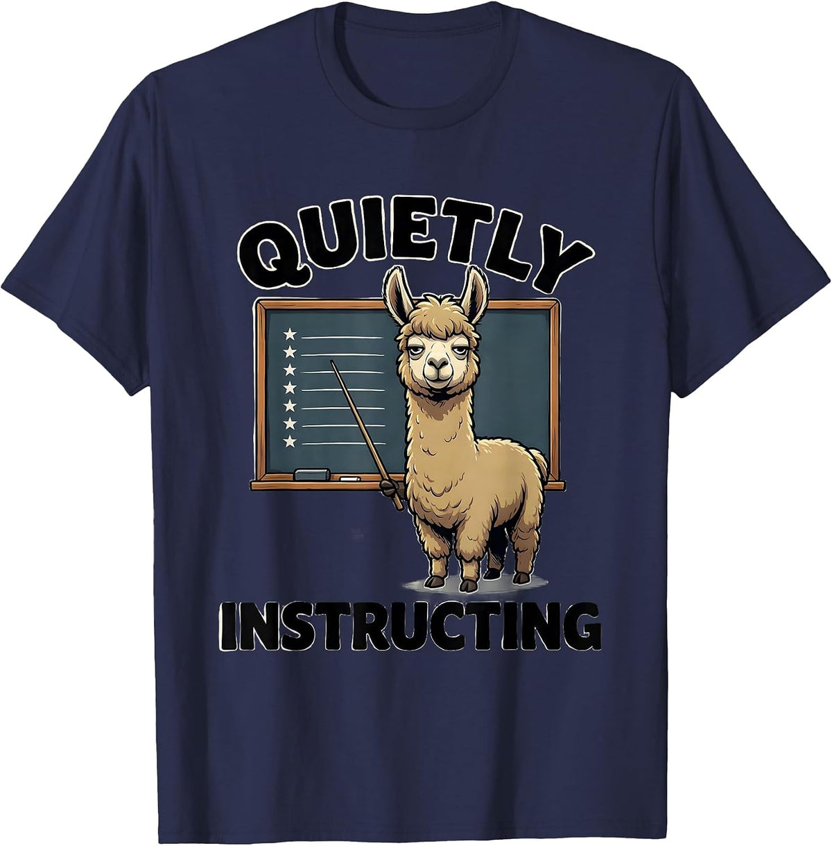 Men's Quietly Instructing Funny Llama Alpaca Pun Gift for Nana T-Shirt - Navy Blue