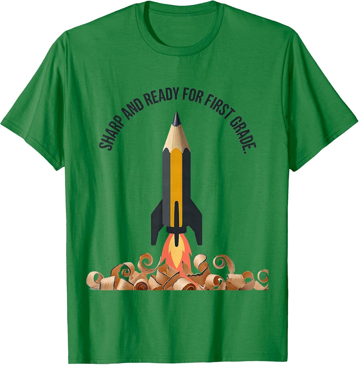 Men's Sharp And Ready For First Grade Cute Back To School Pencil T-Shirt - Kelly Green