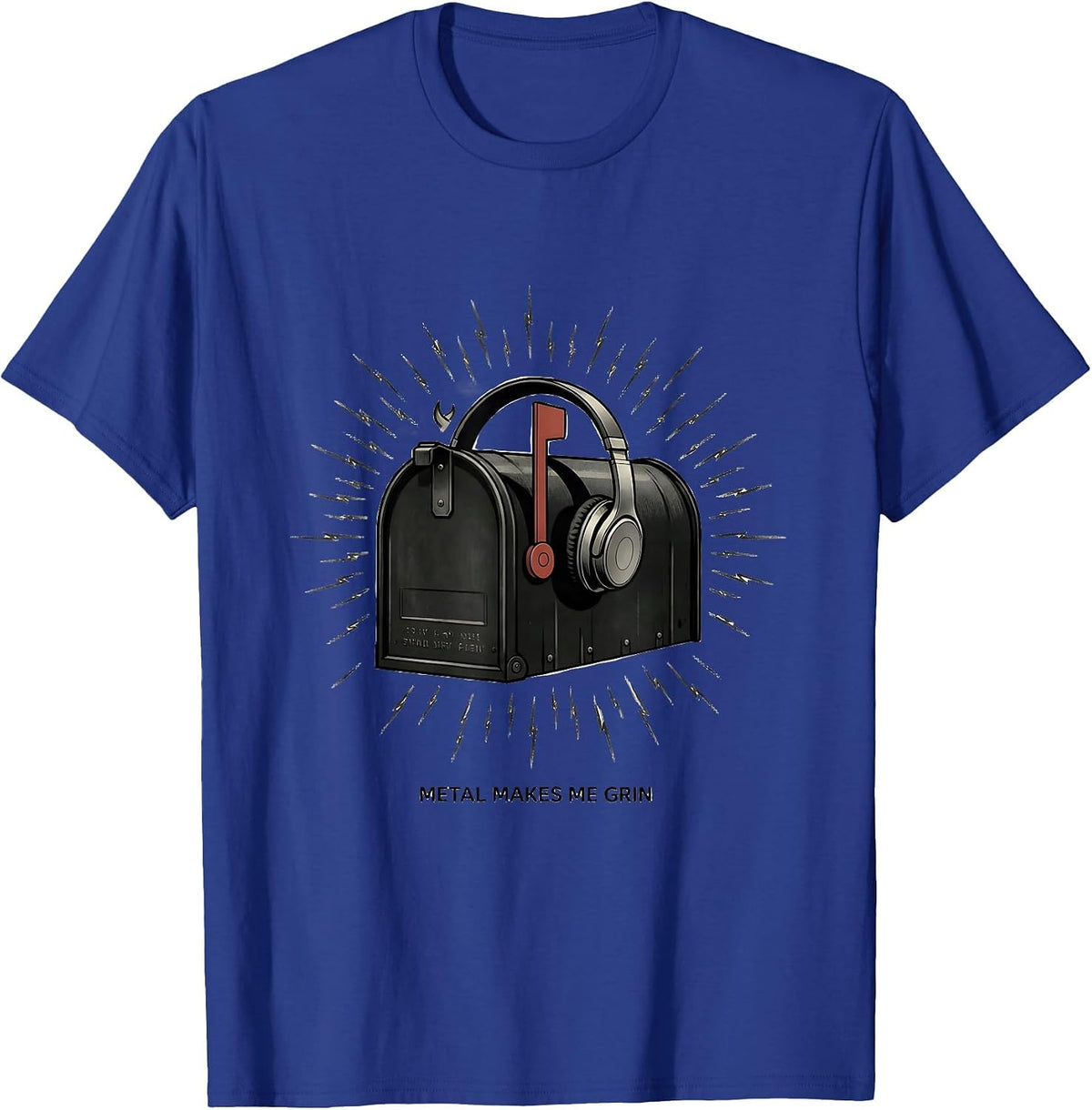 Metal Makes Me Grin Funny Heavy Metal Music Fan Humor T-Shirt - Royal Blue