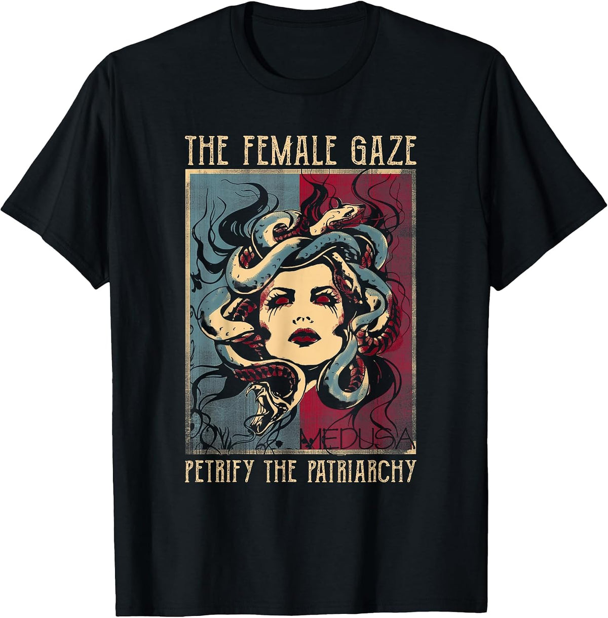 The Female Gaze Petrify The Patriarchy Medusa T-Shirt - Black
