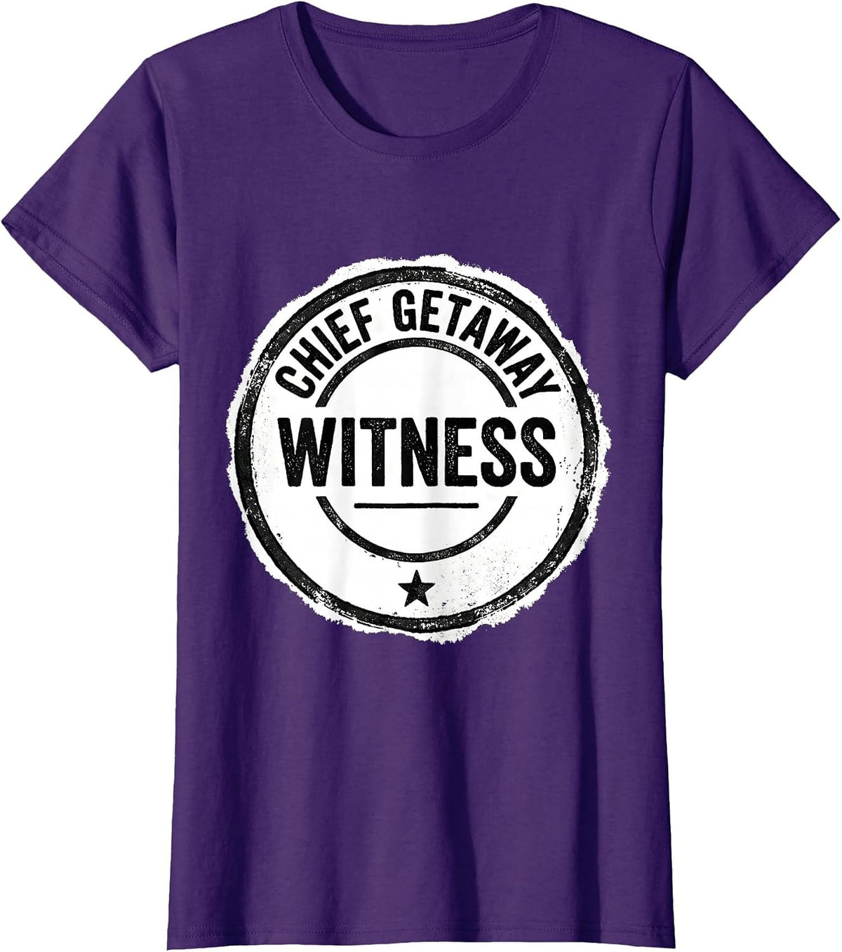 Women's Chief Getaway Witness Rubber Stamp Matching Best Friends T-Shirt - Purple