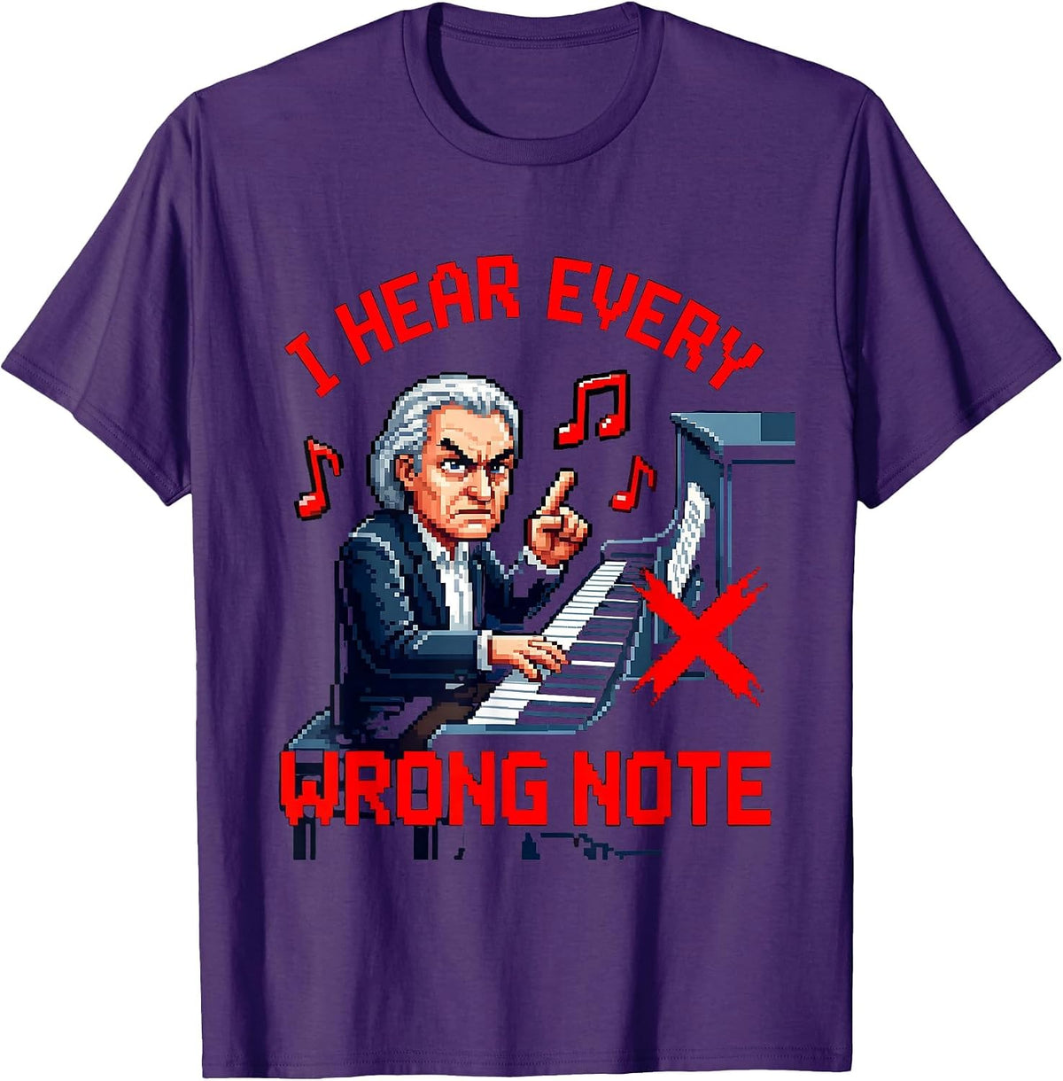 I Hear Every Wrong Note Music Teacher Design T-Shirt - Purple
