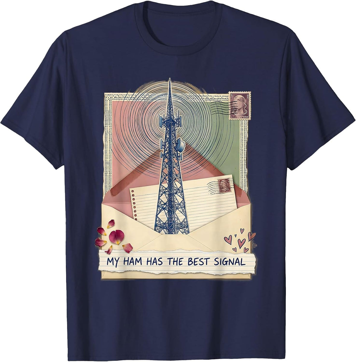 Men's My Ham Has The Best Signal Funny Ham Radio Operator Nerdy T-Shirt - Navy Blue