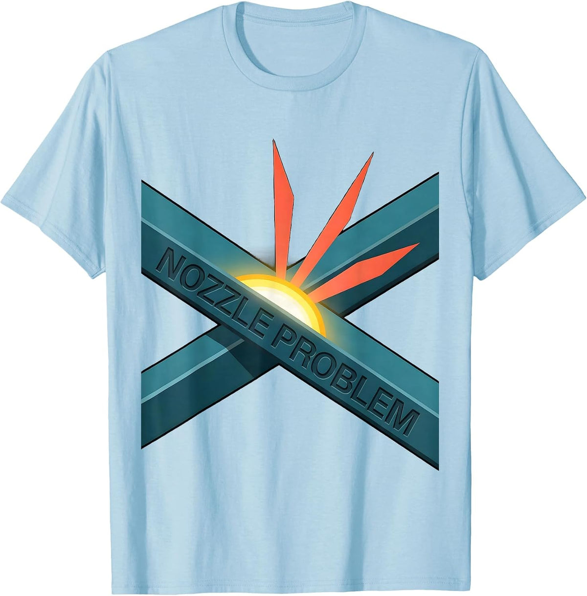 Men's Nozzle Problem Funny Welder Metal Fabricator Blue Collar T-Shirt - Baby Blue