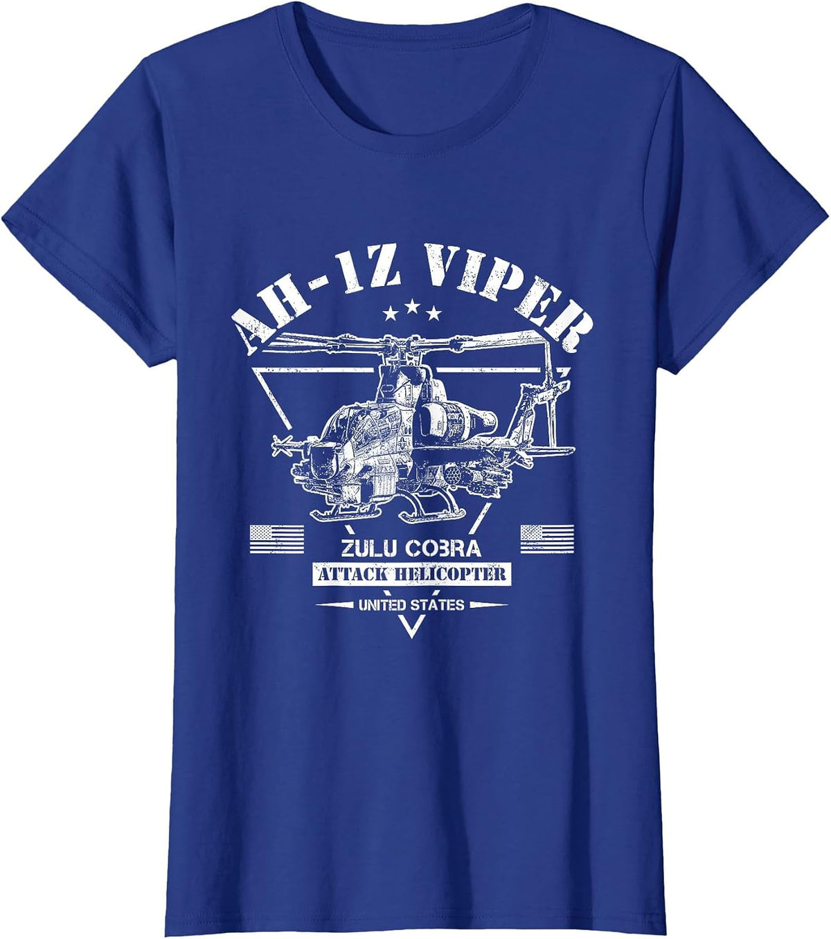 AH-1Z Viper Zulu Cobra Attack Helicopter T-Shirt - Royal Blue