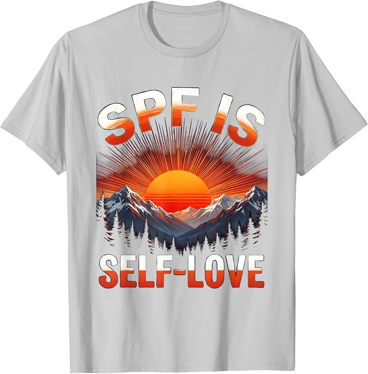 Men's SPF Is Self-Love K-Beauty Skincare Design T-Shirt - Silver Grey