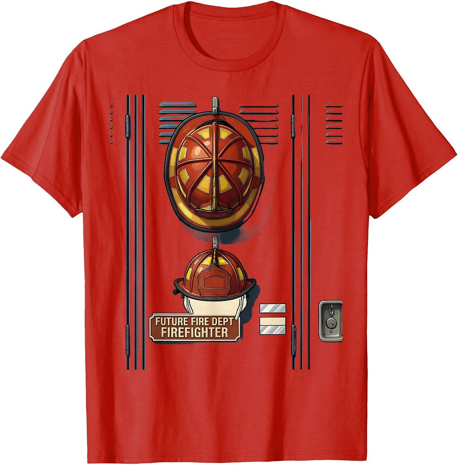 Men's Future Fire Dept Firefighter Funny Firefighter Family T-Shirt - Red