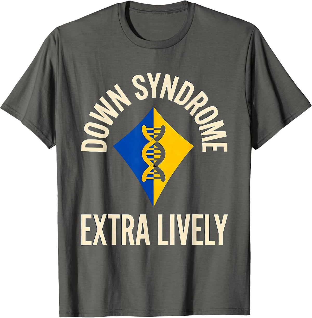 Down Syndrome Extra Lively Supportive Family Awareness Gift T-Shirt - Asphalt Grey