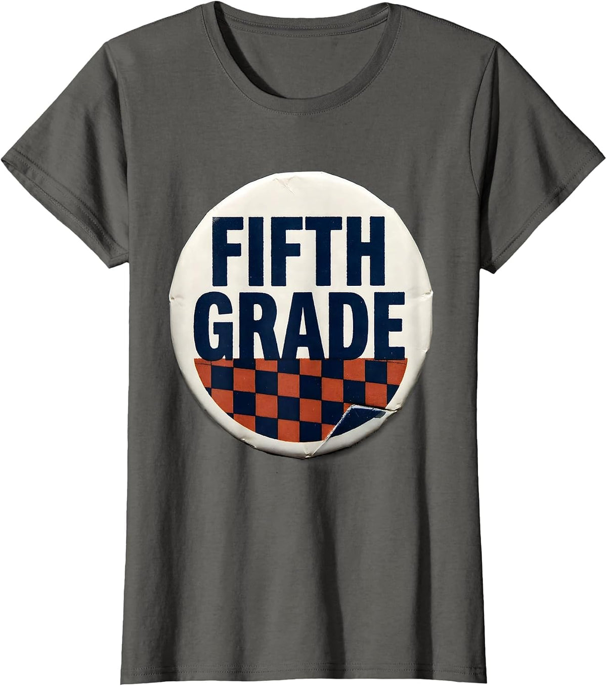 Women's Fifth Grade Minimalist Retro Girl Teacher Back To School T-Shirt - Asphalt Grey