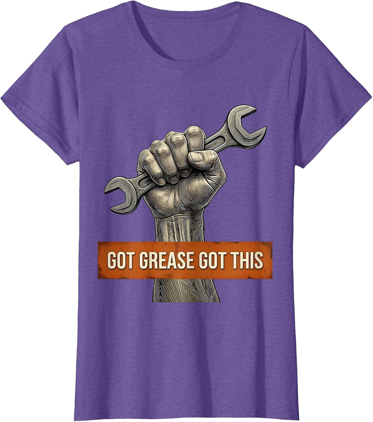 Got Grease Got This Mechanic Design T-Shirt - Purple Heather