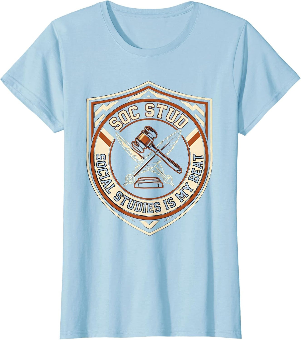 Social Studies Is My Beat Funny Teacher Back To School T-Shirt - Baby Blue